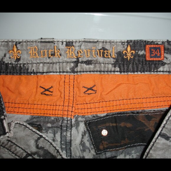Rock Revival 34 Mens board shorts Grey black  Motled - Picture 3 of 3